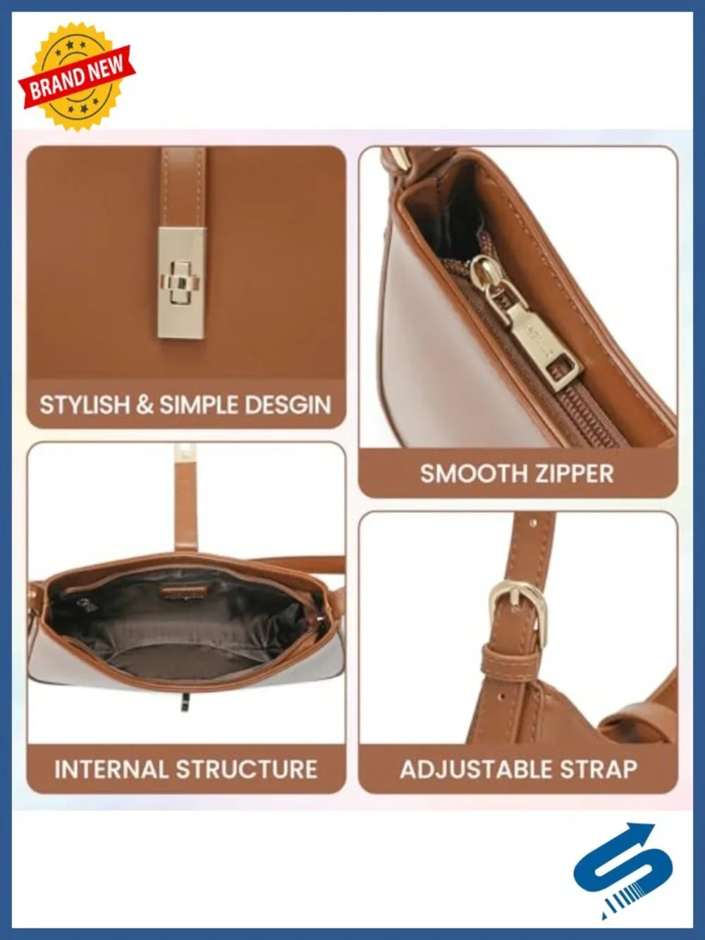 Vegan Leather Adjustable Hobo Shoulder Bag with Long Strap
